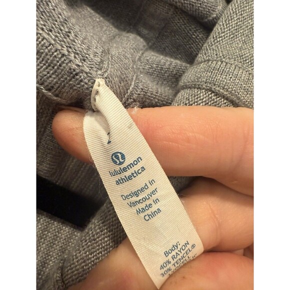 Lululemon Iconic Sweater Wrap - Heathered Grey/Heathered Light Grey Sz2 - Picture 5 of 6